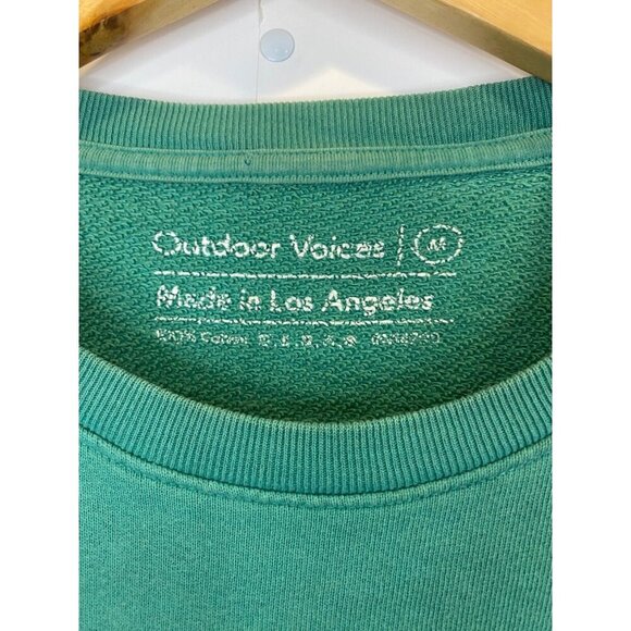 Outdoor Voices Green Crewneck Pullover Cropped Sweatshirt Size Medium - Picture 6 of 7